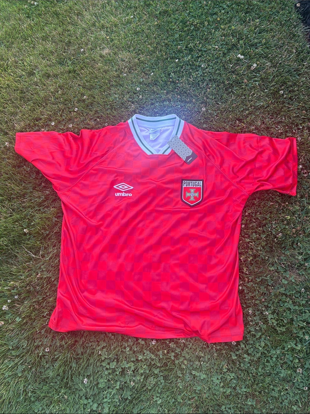Umbro Red Portugal Football Jersey with Crest